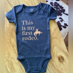 Carter's Navy Blue 'First Rodeo' Baby Bodysuit